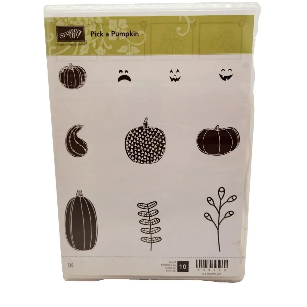 Stampin Up Pick a Pumpkin Cling Stamp Set Unmounted Autumn Fall Thanksgiving